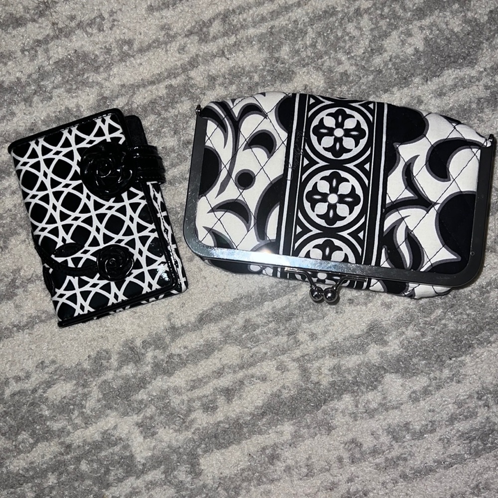 Vera Bradley Black and White pattern wallet and make up case